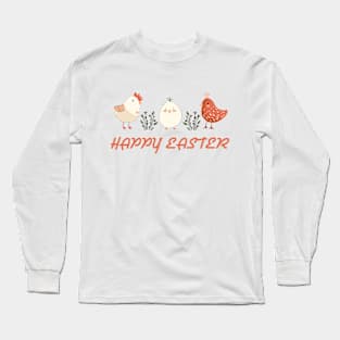 Happy easter chickens egg Long Sleeve T-Shirt